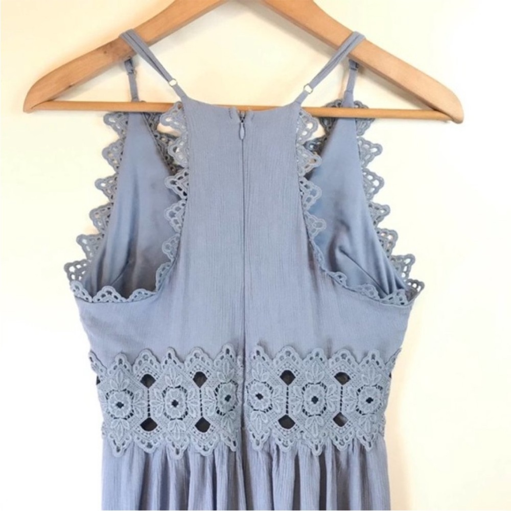 Lulu’s This is Love Sky Blue Lace Cutout • maxi dress • lace • sundress - Picture 7 of 11